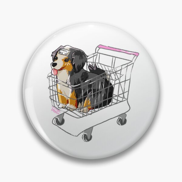 Item preview, dog in a shopping cart designed and sold by Technicolormoth.