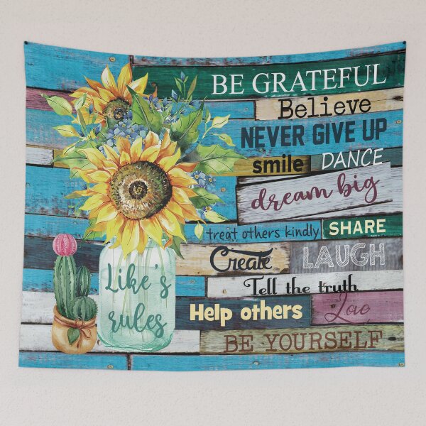 Item preview, Be Grateful Believe Never Give Up Motivational Sunflower Cactus Inspirational Quotes designed and sold by CarlaHerold.
