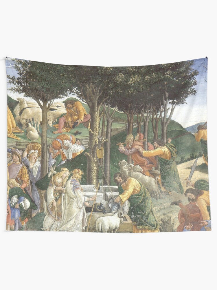Alternate view of Trials of Moses Painting by Botticelli - Sistine Chapel Tapestry