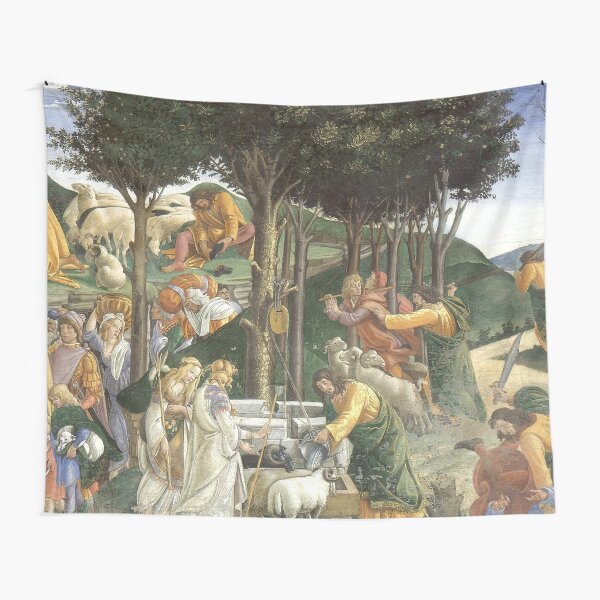 Trials of Moses Painting by Botticelli - Sistine Chapel Tapestry