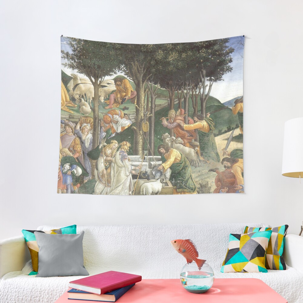 Trials of Moses Painting by Botticelli - Sistine Chapel Tapestry