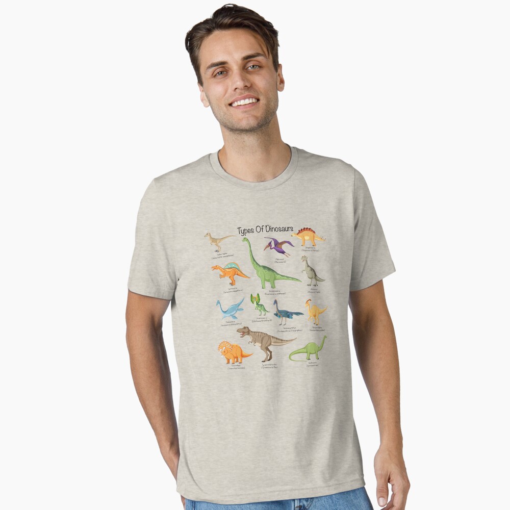 Types of dinosaurs - Cute loving dinosaurs educational identification  | Art Board Print