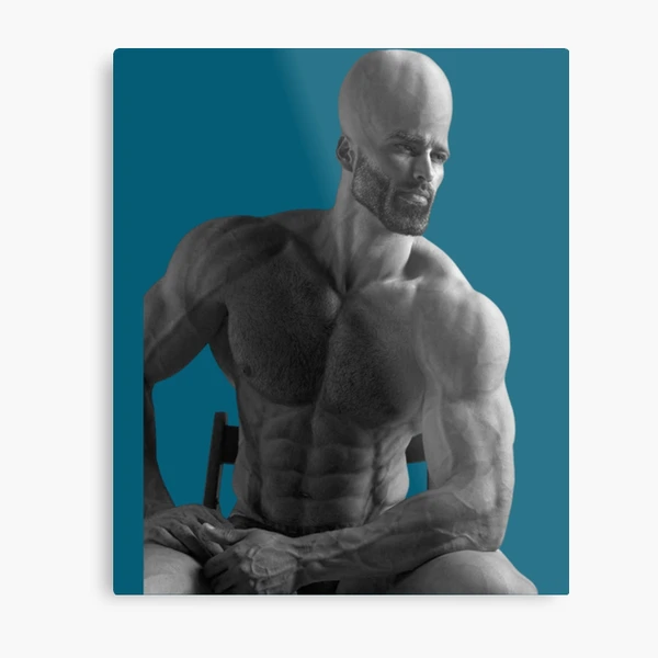 giga chad meme' Poster, picture, metal print, paint by Lowpoly