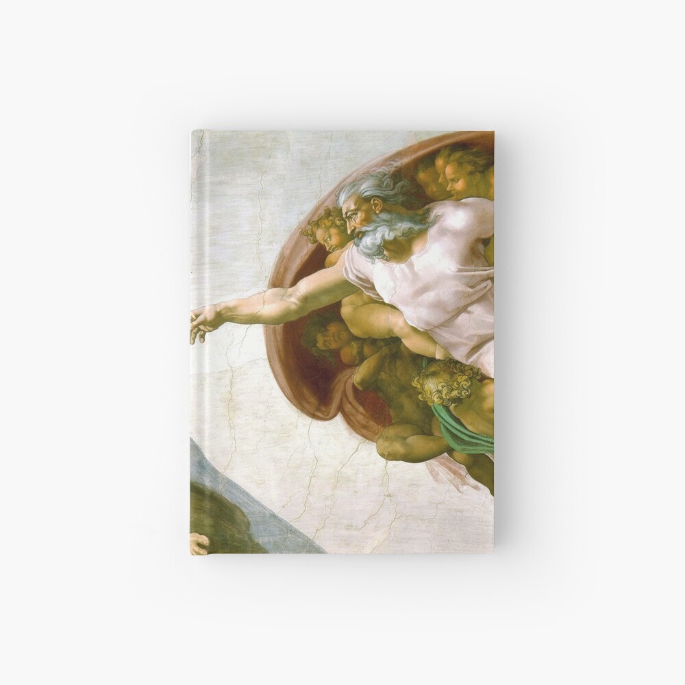 The Creation of Adam Painting by Michelangelo Sistine Chapel Hardcover Journal