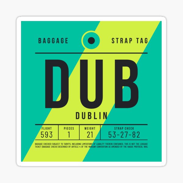 Item preview, Luggage Tag E - DUB Dublin Ireland designed and sold by VoodooCircus.
