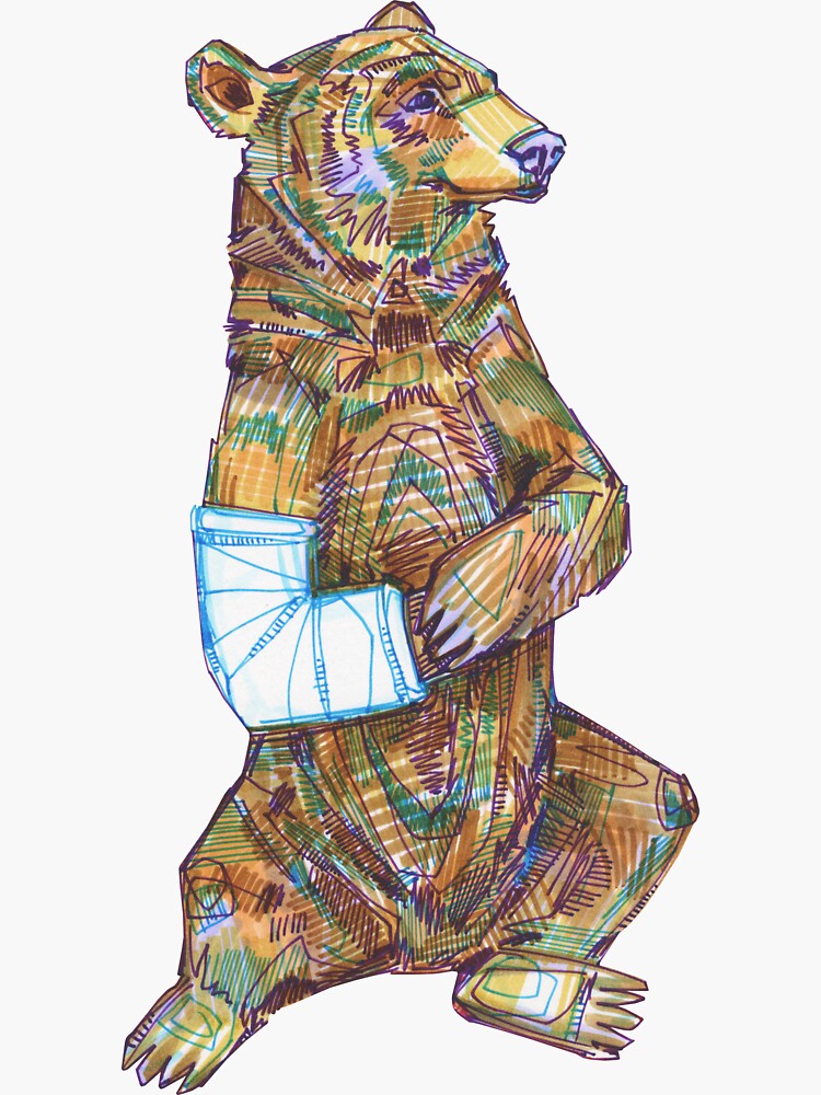 Broken Arm Bear Drawing - 2017 by gwennpaints