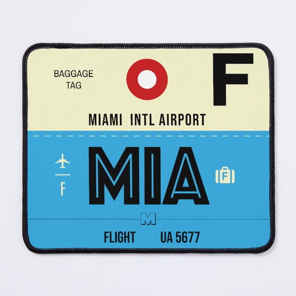 Item preview, Miami MIA - Luggage Tag Airport Miami Throw Pillow designed and sold by Cockpitstore.
