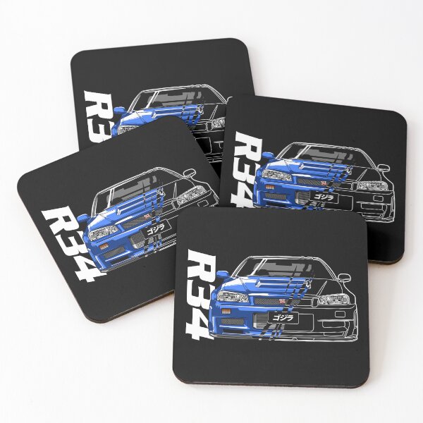 Item preview, R34 Blue Racing Car Turbo Drift Automotive designed and sold by halleinstyle.