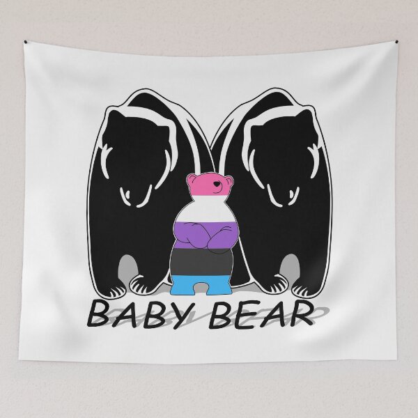 Item preview, Genderfluid Pride Baby Bear 2 Papas designed and sold by Bunny Loven.