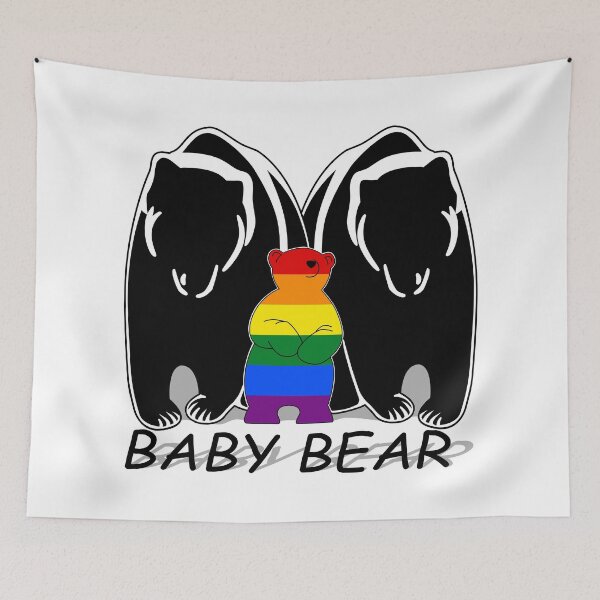 Item preview, Gay Pride Baby Bear 2 Papas designed and sold by Bunny Loven.