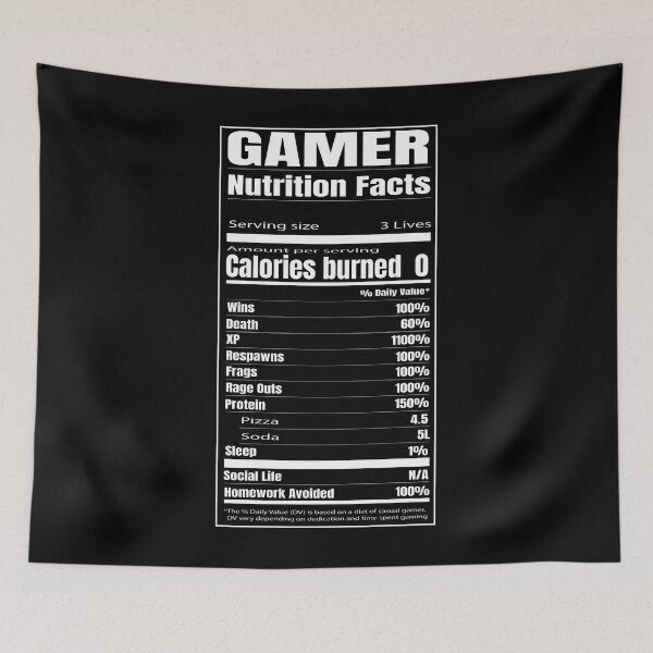 Item preview, Gamer nutrition facts - gamer nutrition - funny video gamer - gaming designed and sold by Artocity99.