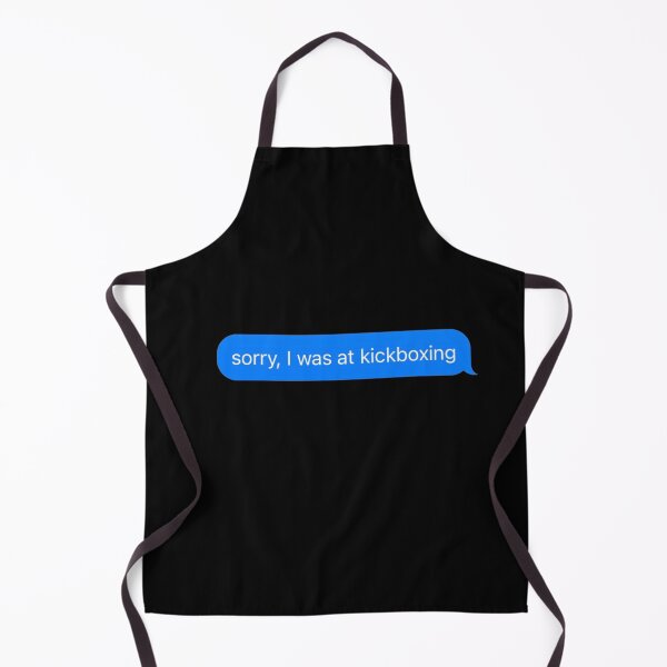 Aperçu de l'œuvre Désolé, j'étais au Kickboxing Text Message Black - Funny Gym créée et vendue par GymWearDepot.