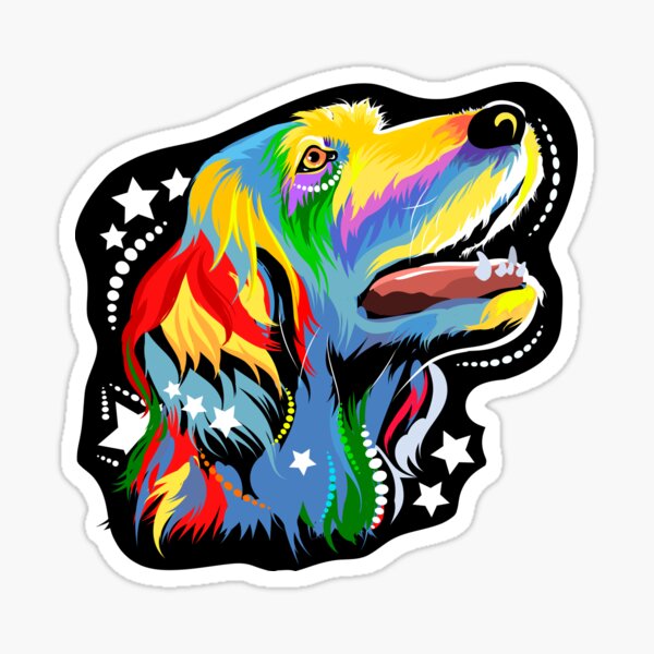 The dog in the style of pop art. Colored setter dog Sticker
