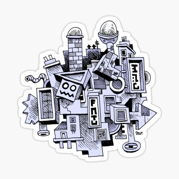 Jumbled City Sticker