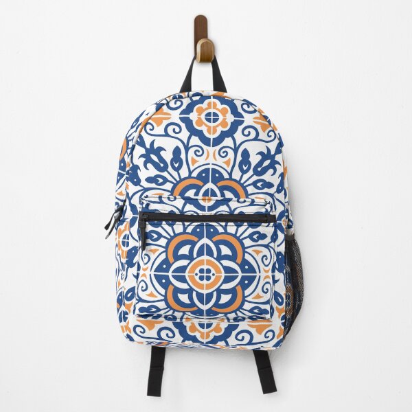Item preview, Portuguese Tiles - Orange and Blue Solid designed and sold by DesignsByGG.