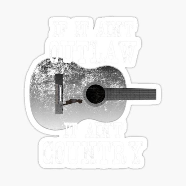 "Retro Country Distressed Outlaw Music Guitar" Sticker for Sale by