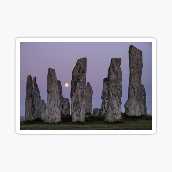 Woman in the stones and moon Sticker