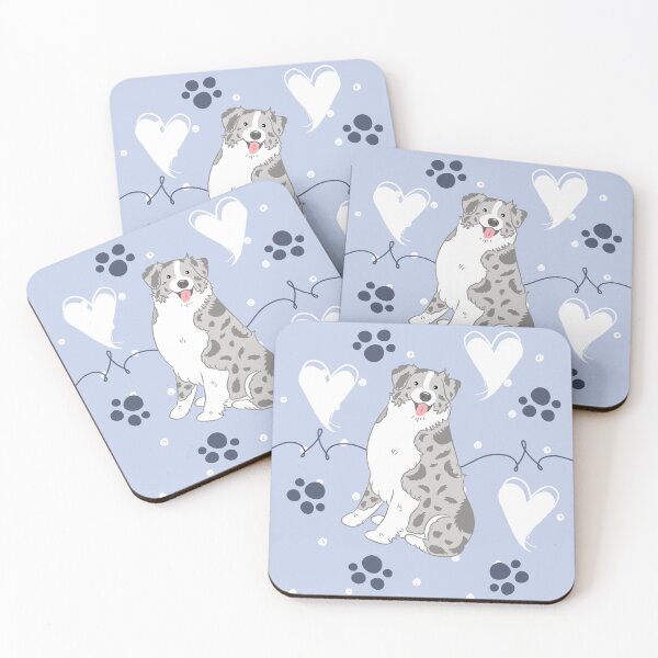 Item preview, LOVE Blue Merle White Australian Shepherd designed and sold by Lulupainting.