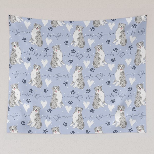 Item preview, LOVE Blue Merle White Australian Shepherd designed and sold by Lulupainting.