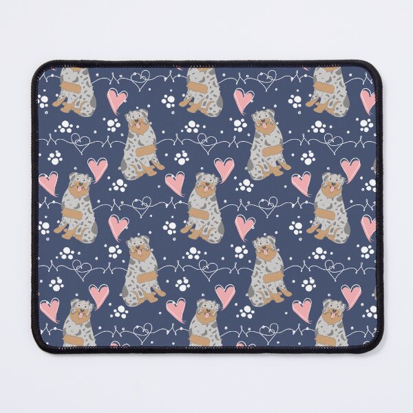 Item preview, LOVE Blue Merle Tan Australian Shepherd designed and sold by Lulupainting.