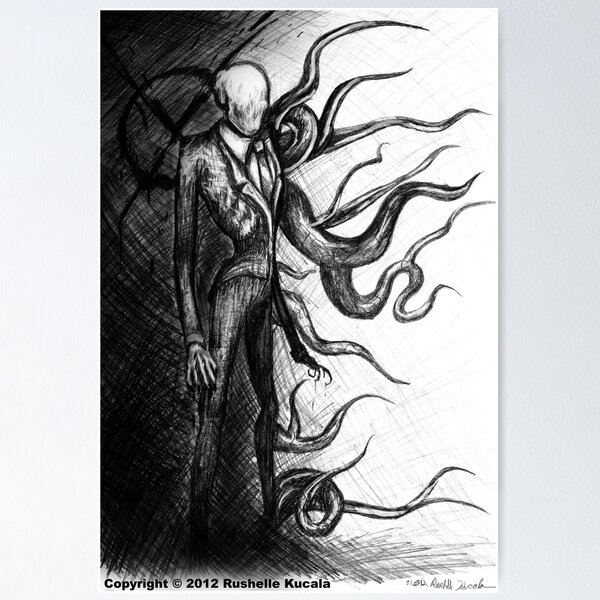 Slenderman Masky Hoodie Creepypasta Set of 3 signed Prints Chris Oz Fulton  