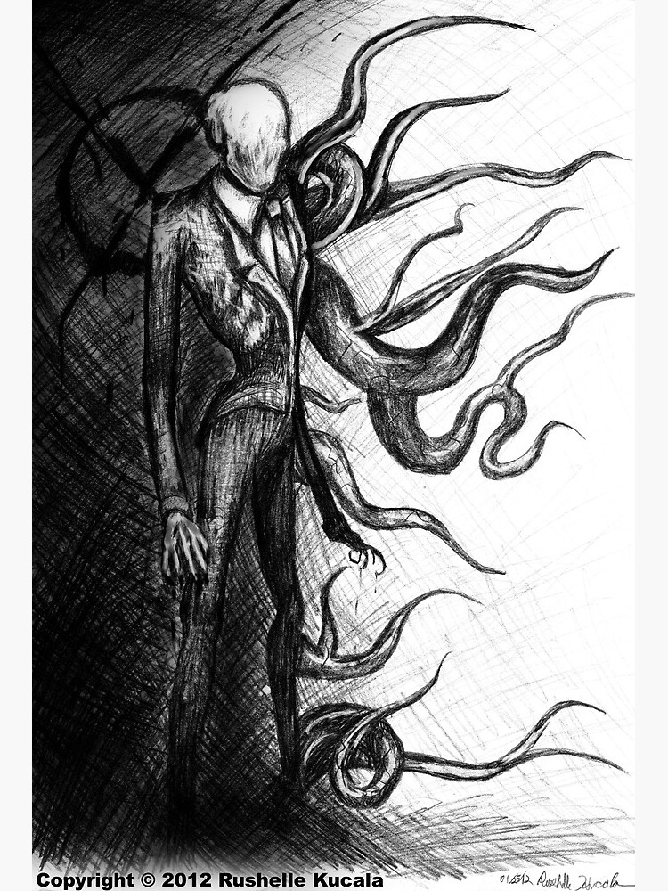 Slenderman Art Board Print by Vanum-Chan