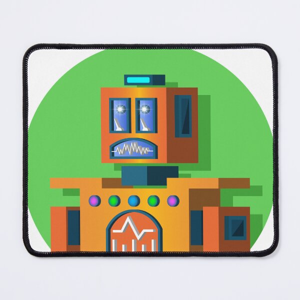 Item preview, Cartoon serious 3D orange square low poly robotic toy. Childish comical vintage robot designed and sold by GAleksS.