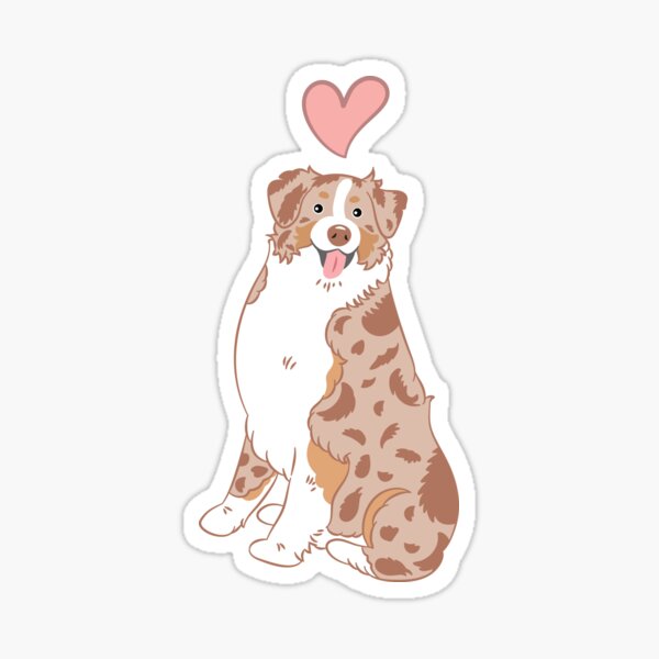 Item preview, LOVE Red Merle Tricolor Australian Shepherd designed and sold by Lulupainting.
