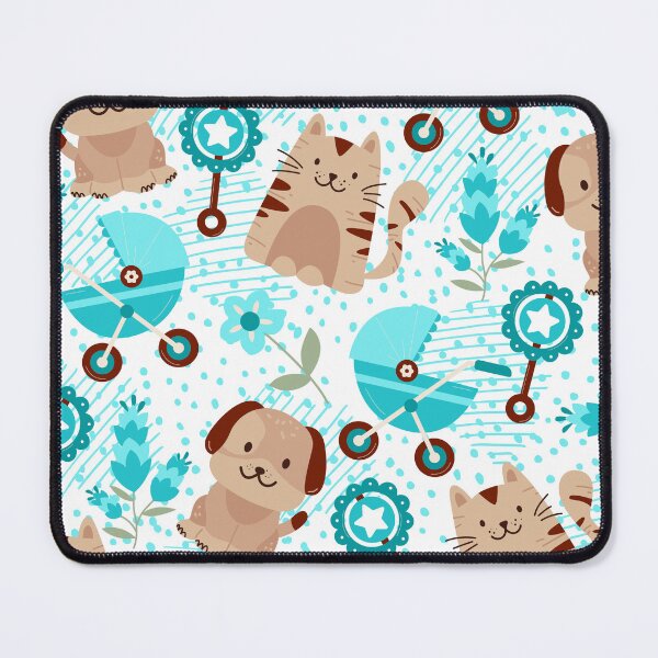 Item preview, Baby Puppy and Kitty with baby accessories (dark-turquoise) designed and sold by Dorina Larsdotter.