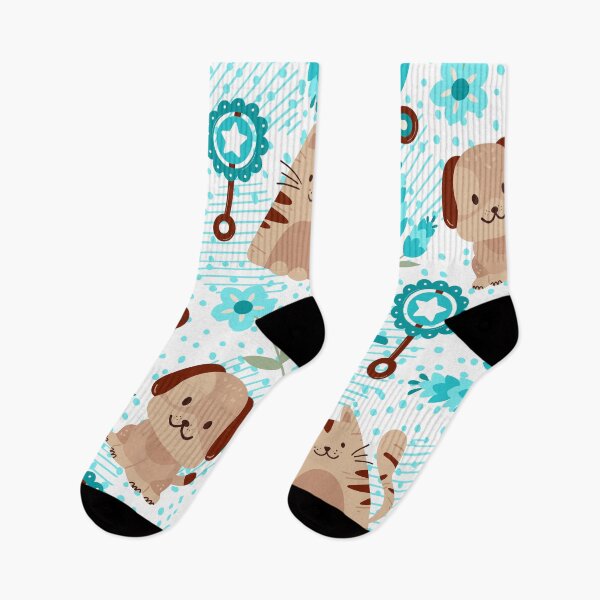 Item preview, Baby Puppy and Kitty with baby accessories (dark-turquoise) designed and sold by Dorina Larsdotter.