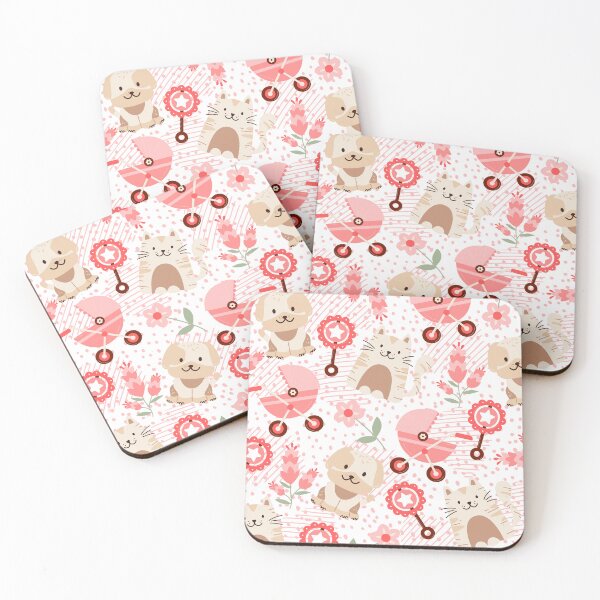 Item preview, Baby Puppy and Kitty with baby accessories (light-red) designed and sold by Dorina Larsdotter.