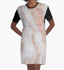 Civezza - roségoldener Marmor T-Shirt Kleid