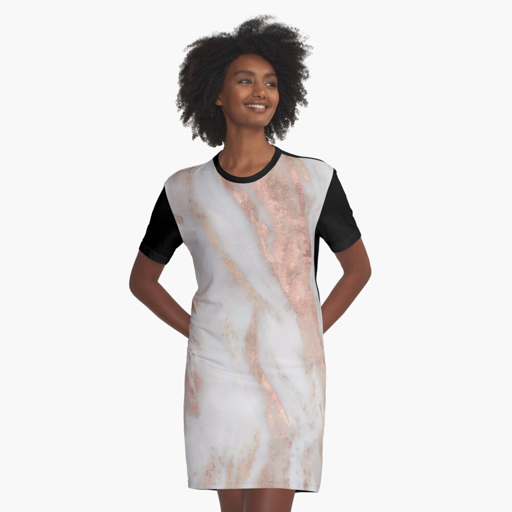 Civezza - rose gold marble Graphic T-Shirt Dress