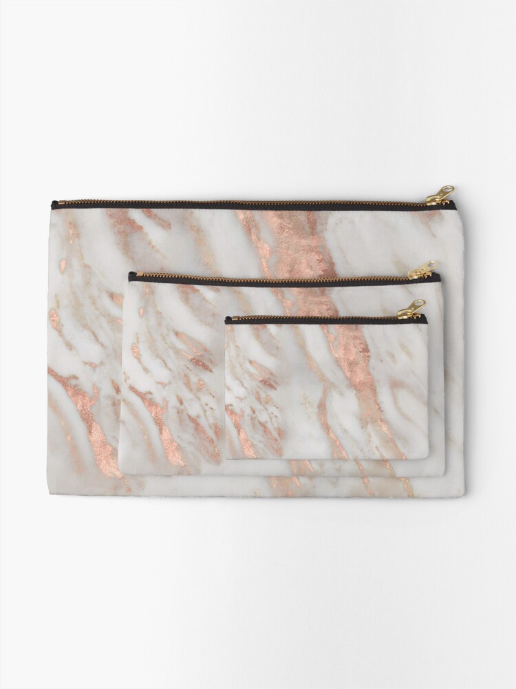 Alternate view of Civezza - rose gold marble Zipper Pouch
