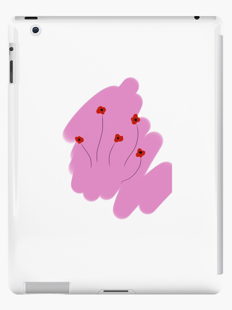 Pastel Aesthetic Pink Black Red Simple Minimalistic Flowers Ipad