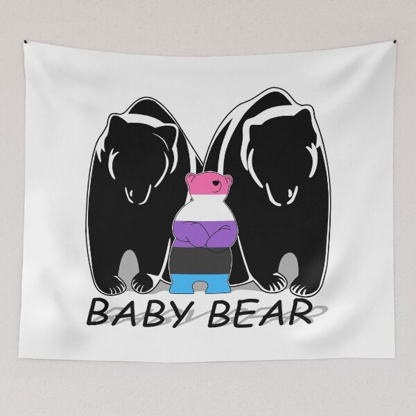 Item preview, Genderfluid Pride Baby Bear 1 Mama 1 Papa designed and sold by Bunny Loven.