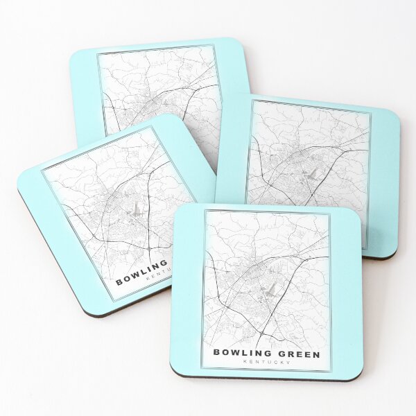 Item preview, Minimalist Aqua Blue Bowling Green Map designed and sold by Tamas Das.