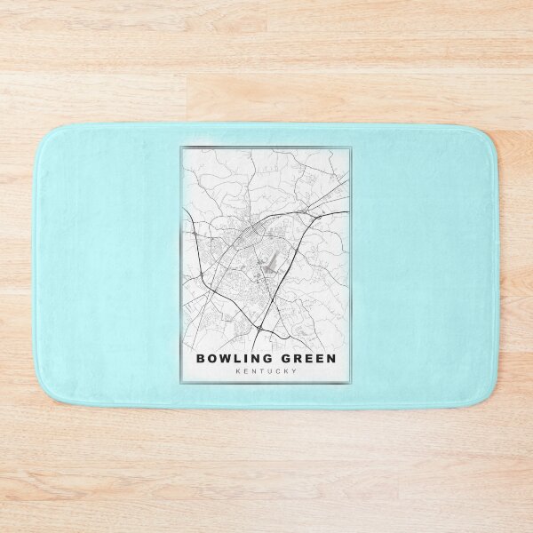 Item preview, Minimalist Aqua Blue Bowling Green Map designed and sold by Tamas Das.