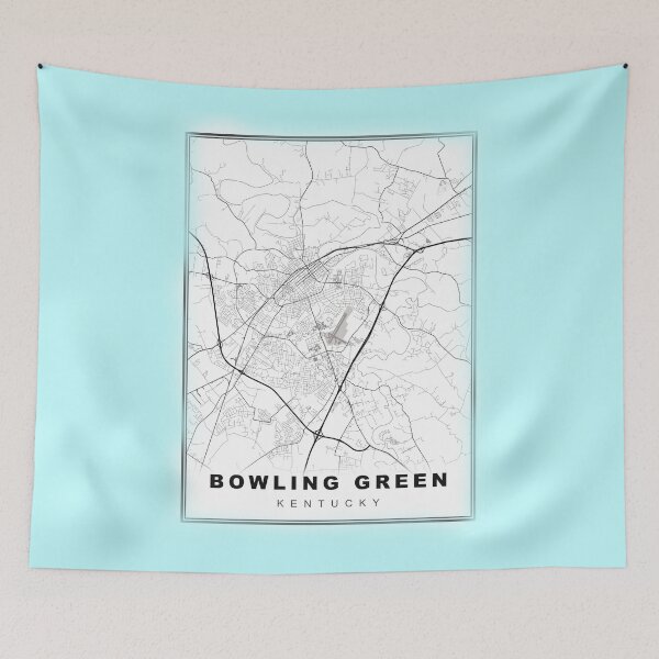 Item preview, Minimalist Aqua Blue Bowling Green Map designed and sold by Tamas Das.