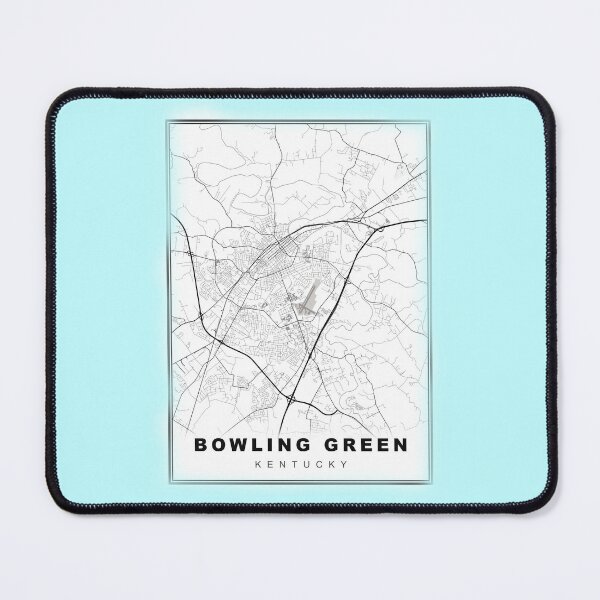 Item preview, Minimalist Aqua Blue Bowling Green Map designed and sold by Tamas Das.