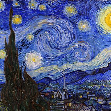 Artwork thumbnail, The Starry Night by Vincent Van Gogh by vintageemporium