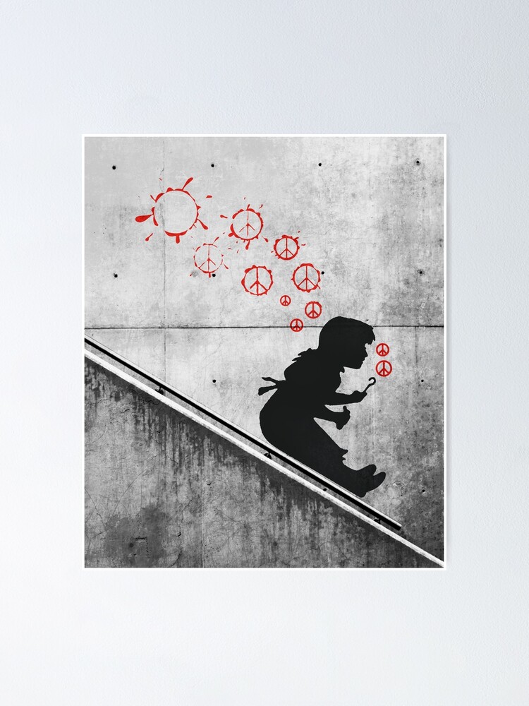 Illustration Banksy Poster Banksy Kunstdruck Peace