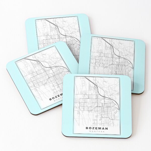 Item preview, Minimalist Blue Bozeman Map designed and sold by Tamas Das.