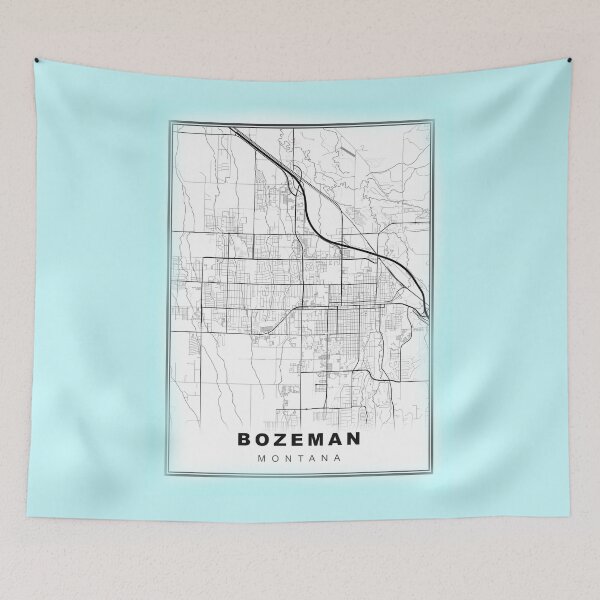 Item preview, Minimalist Blue Bozeman Map designed and sold by Tamas Das.