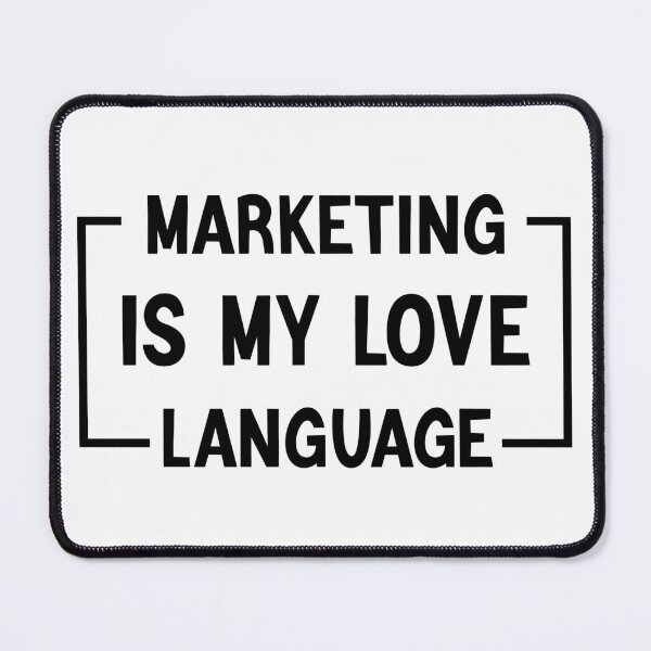 Vista previa del artículo con la obra «El marketing es mi lenguaje de amor Amantes del marketing», diseñado y vendido por medbdj.