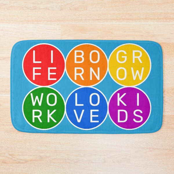 Item preview, Life, born, grow, work, love, kids - Basic colors rainbow - 3x2 Circles designed and sold by RainbowWordLand.