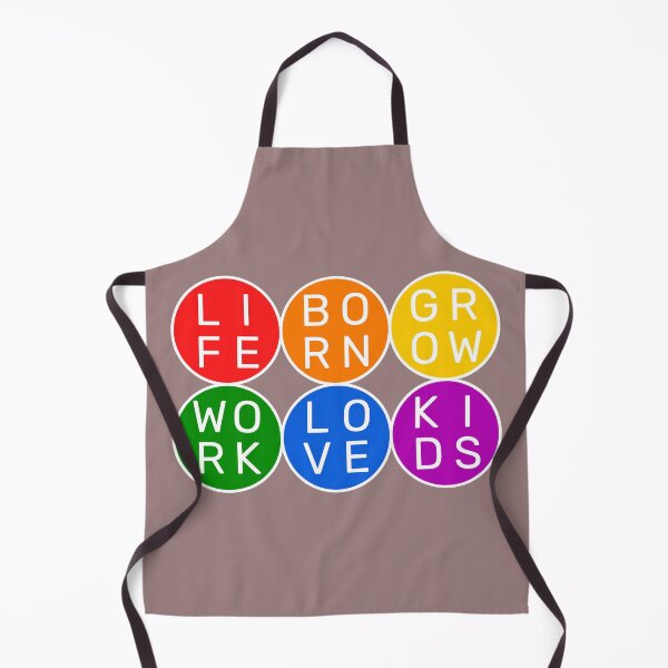 Item preview, Life, born, grow, work, love, kids - Basic colors rainbow - 3x2 Circles designed and sold by RainbowWordLand.