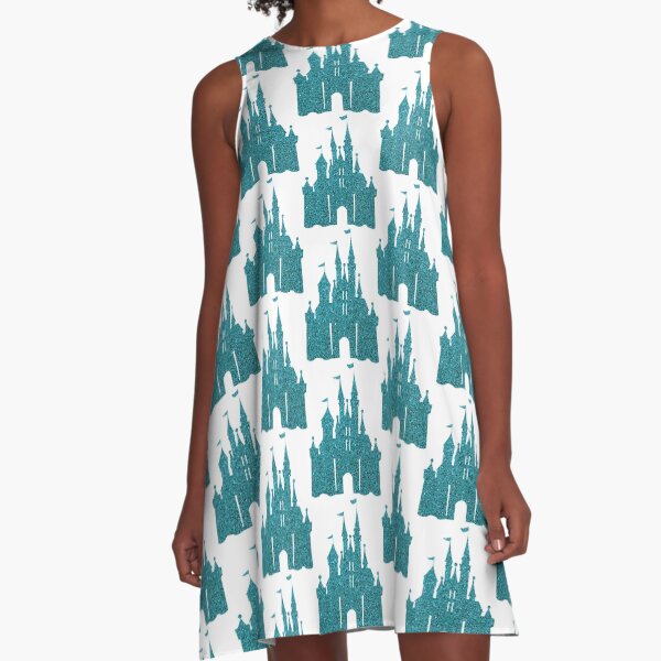 Blue Glitter A-Line Dress