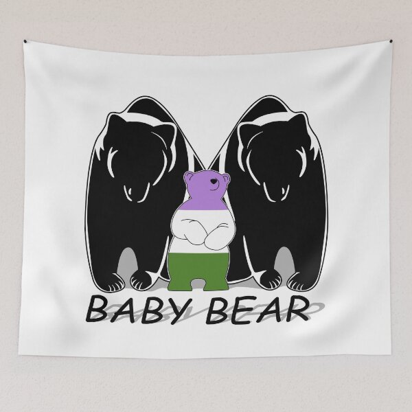 Item preview, Genderqueer Pride Baby Bear 2 Mamas designed and sold by Bunny Loven.