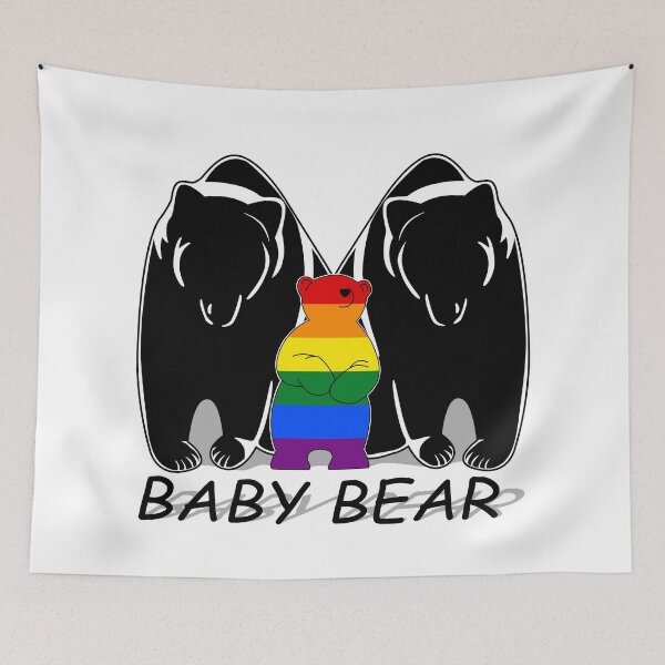 Item preview, Gay Pride Baby Bear 2 Mamas designed and sold by Bunny Loven.
